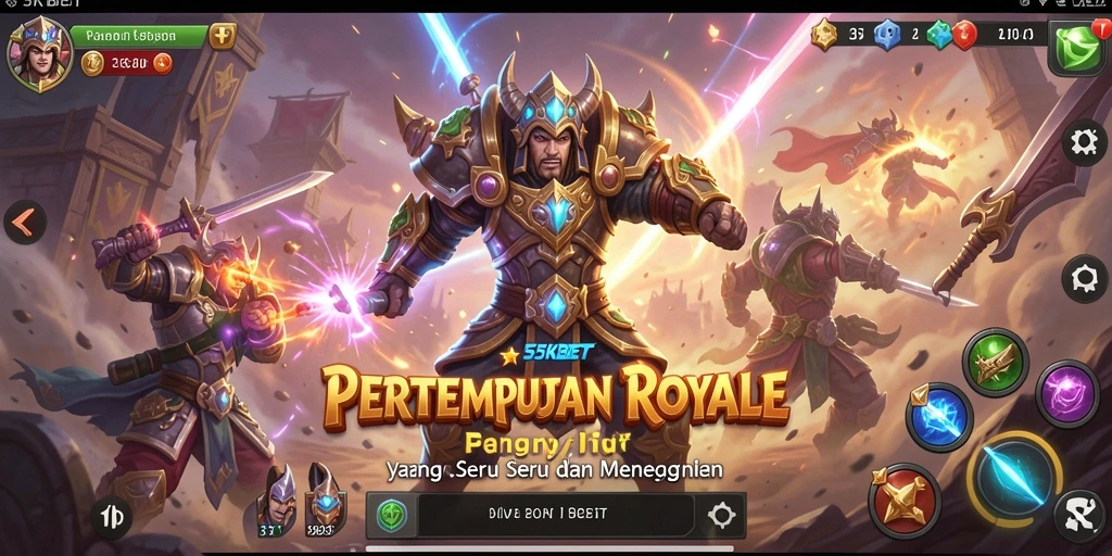 Gameplay 55KBET yang intens dan seru dalam mode Battle Royale.