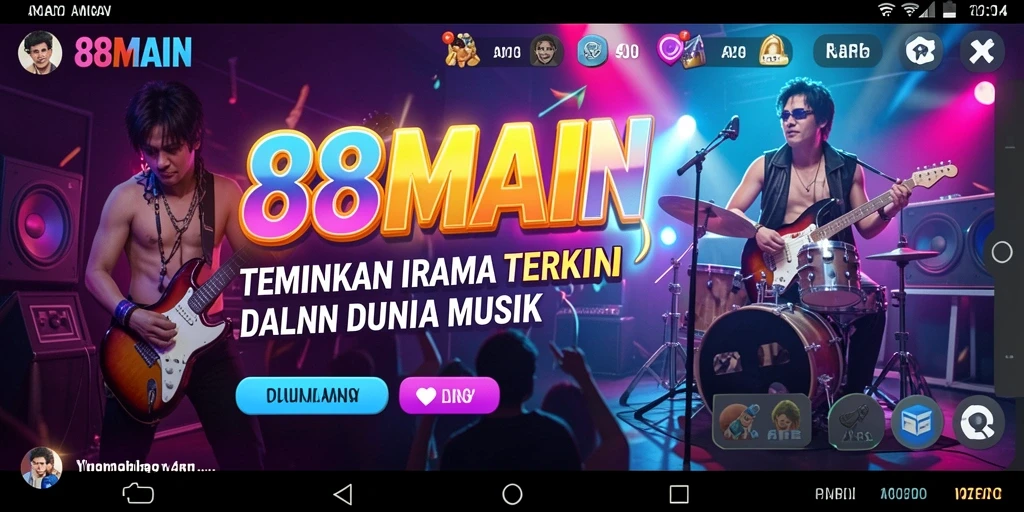 Screenshot menunjukkan gameplay seru dari 88MAIN saat bermain musik.