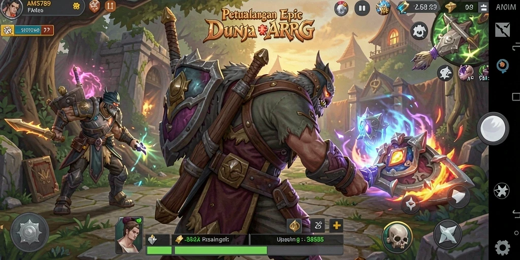 Gameplay seru dan mendebarkan dari ARPG AMS789 yang penuh aksi.