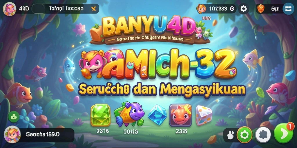 Tampilan gameplay BANYU4D dengan aksi Match-3 yang seru.