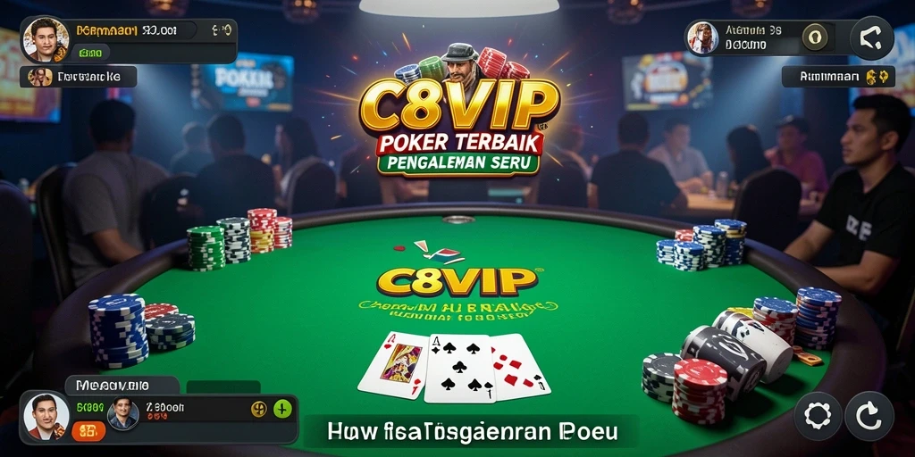 Tampilan gameplay C8VIP yang menakjubkan dalam permainan poker.