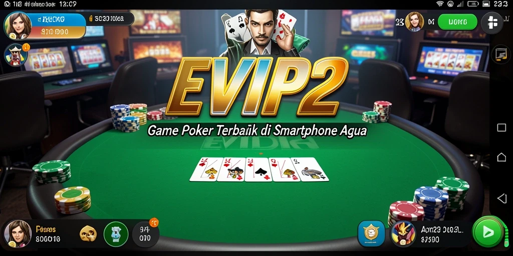 Gameplay menarik dari EVIP2 dengan pemain dan kartu Poker.