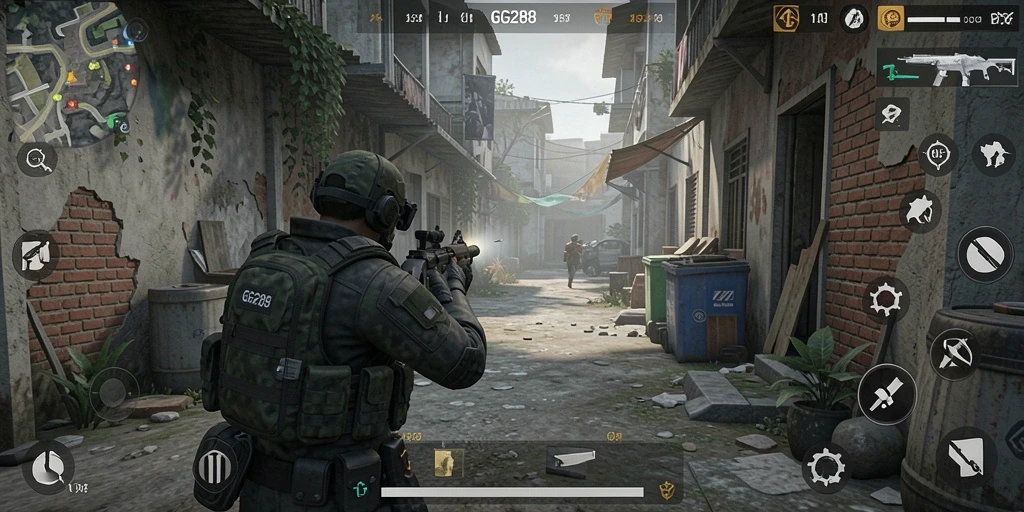 Gameplay GG288 yang menegangkan dalam genre FPS.
