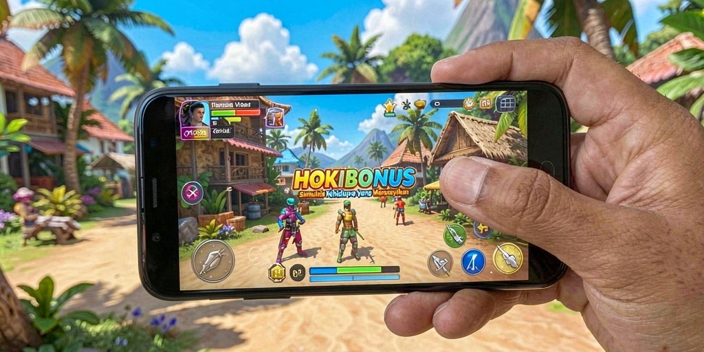 Screenshot gameplay HOKIBONUS yang menampilkan aksi dan interaksi karakter.