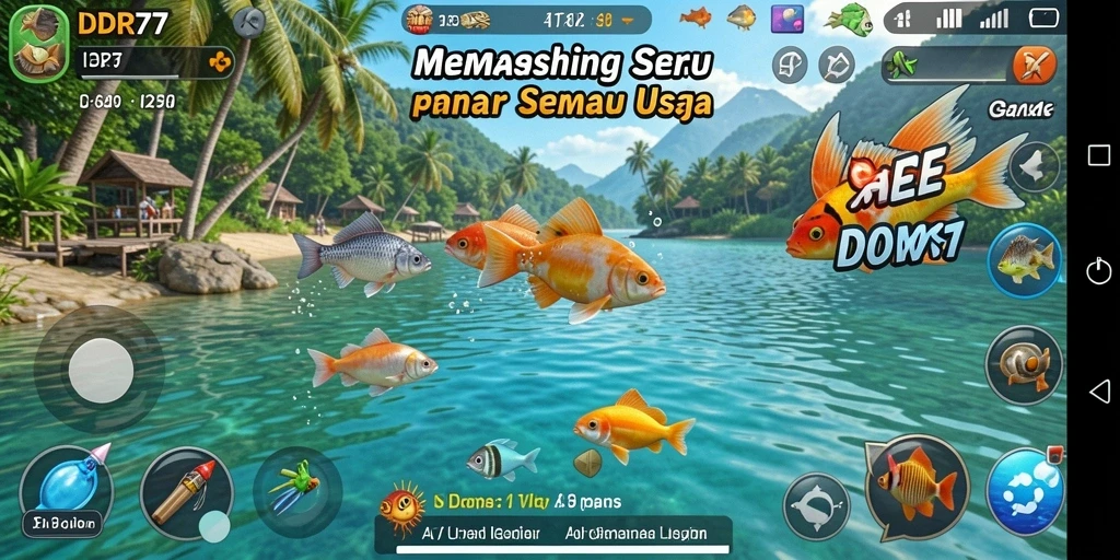 Tangkapan besar dalam permainan memancing yang menantang.
