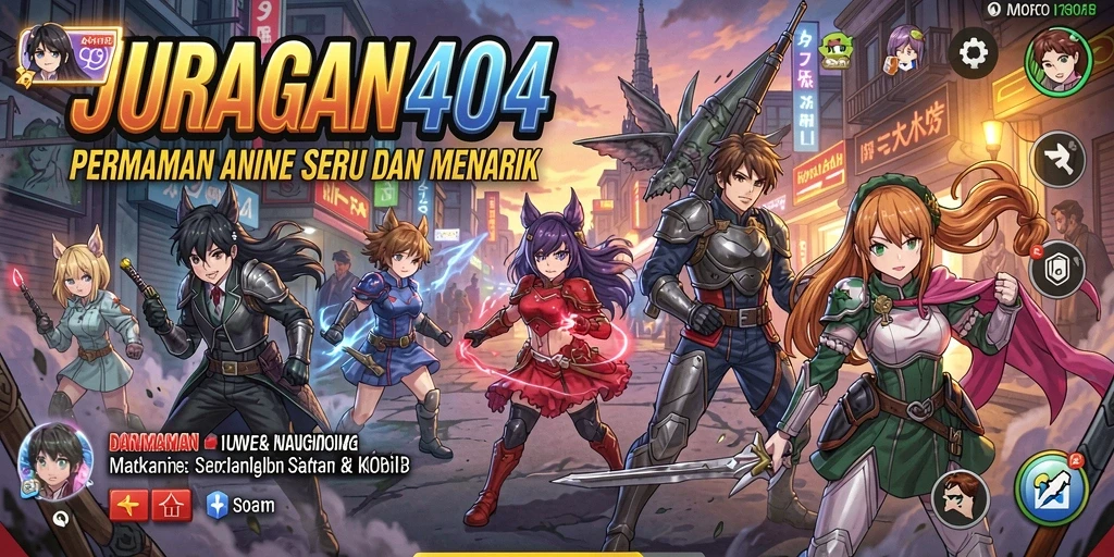 Tampilan menarik dari gameplay JURAGAN404 dengan karakter anime.