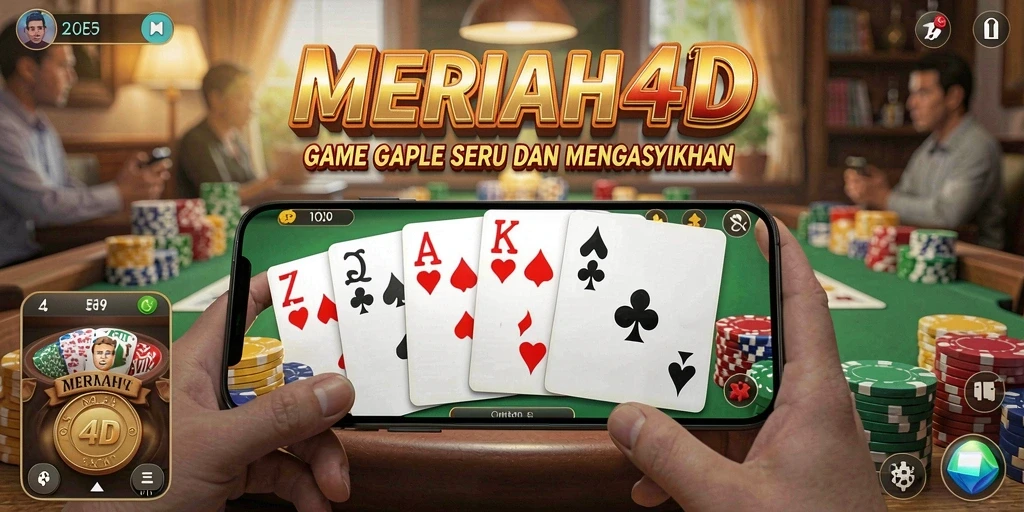 Tampilan gameplay seru MERIAH4D dalam permainan Gaple.
