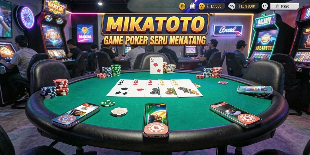 Screenshot MIKATOTO menampilkan gameplay Poker yang mendebarkan.