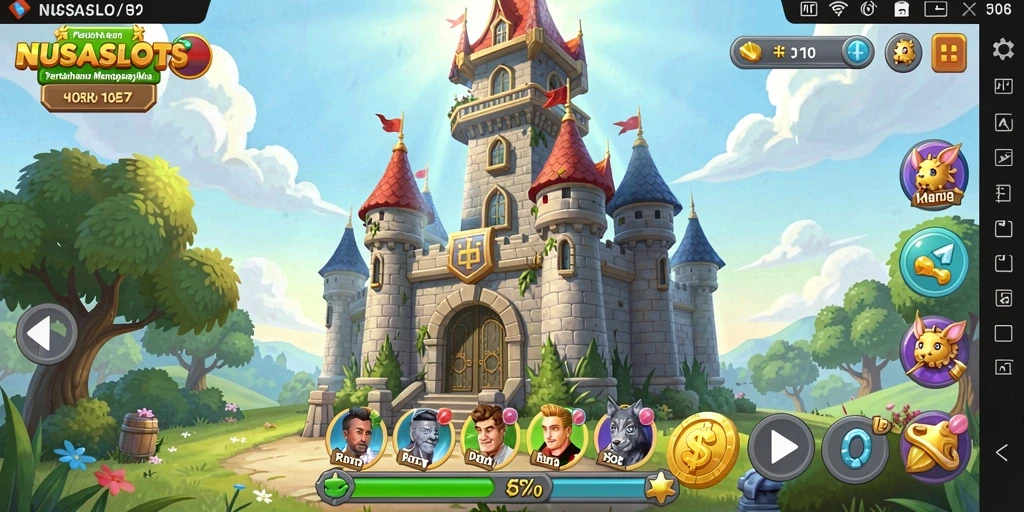 Tampilan menakjubkan dari gameplay <strong>Tower Defense</strong> di NUSASLOTS.