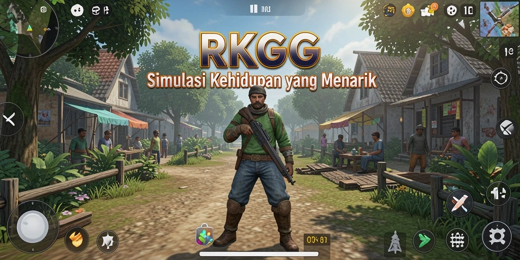 Tangkapan layar RKGG menunjukkan karakter dan lingkungan yang indah dalam simulasi kehidupan.