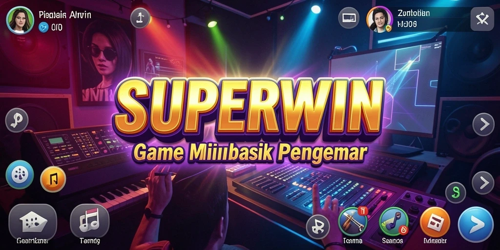 Tampilan gameplay SUPERWIN yang penuh warna dan interaktif.